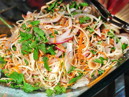 khám phá ẩm thực Sơn La nộm da trâu